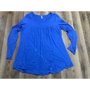 Longyuan Shirt, Women's Size Large, Blue, Long Sleeve, Boat Neck